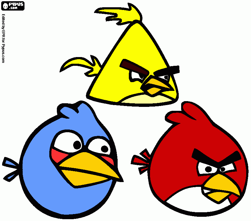 angry birds para colorear