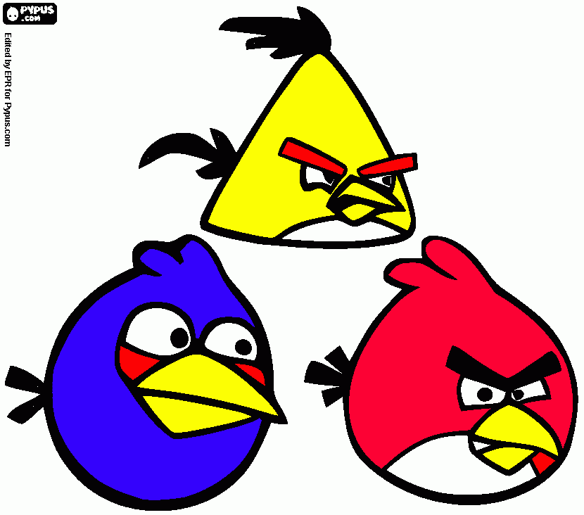 angry bitds para colorear