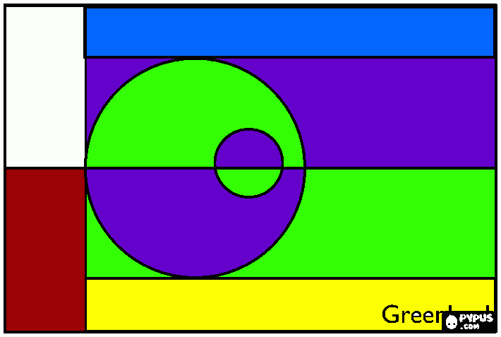 bandera de Groenlandia independiente  para colorear