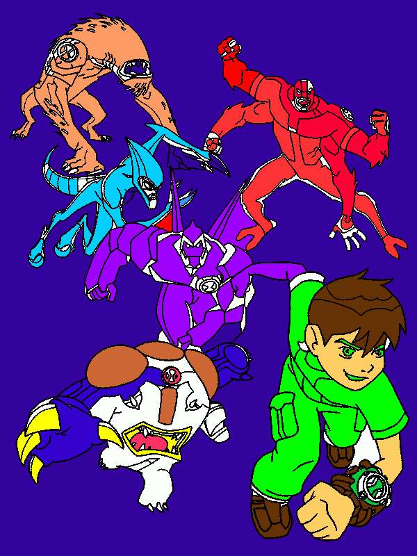 ben 10 fuerza aleligena para colorear
