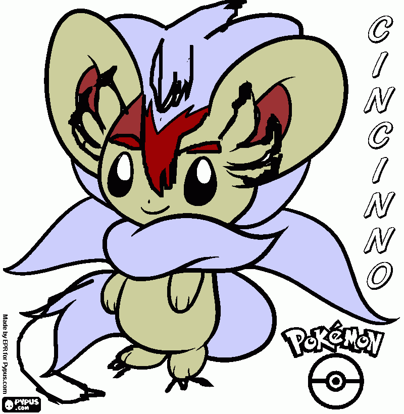 Cinccino,Pokemon  De Tipo Normal Megaevolucionado para colorear