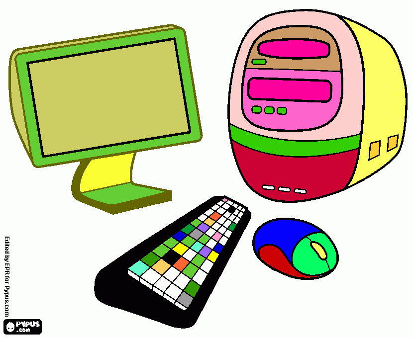 computación o informática para colorear
