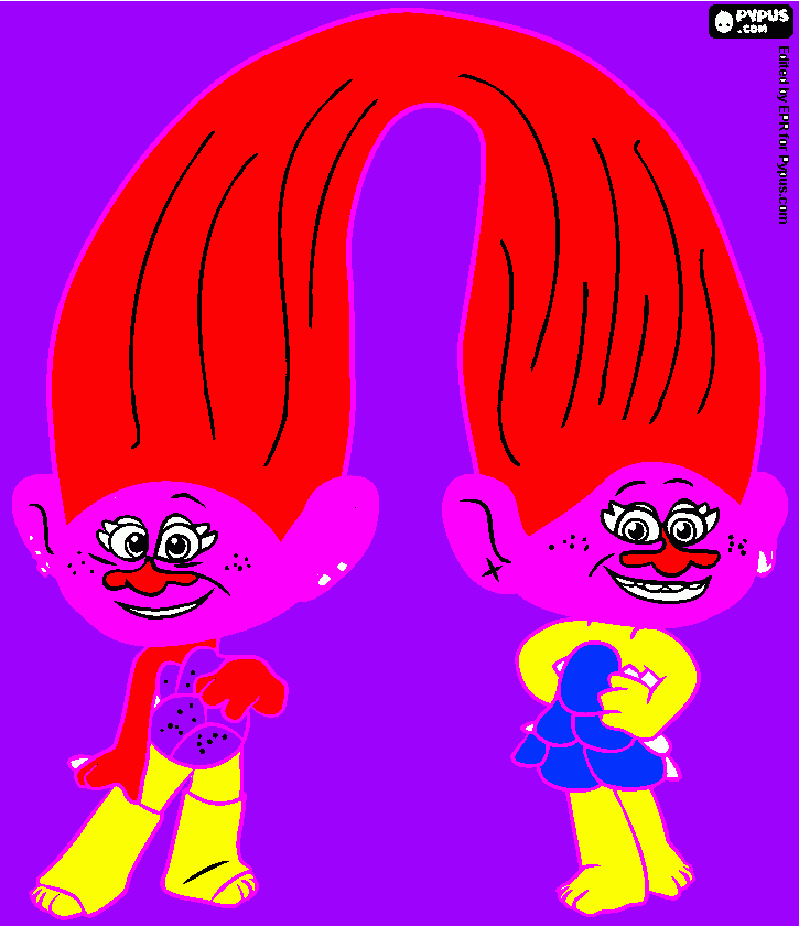 dibujo de trolls para colorear