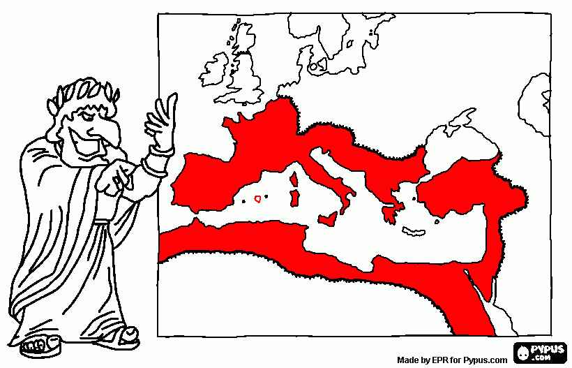 El Imperio Romano para colorear