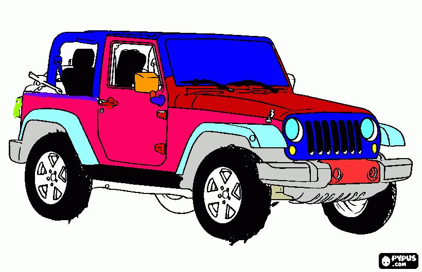 el Jeep  para colorear