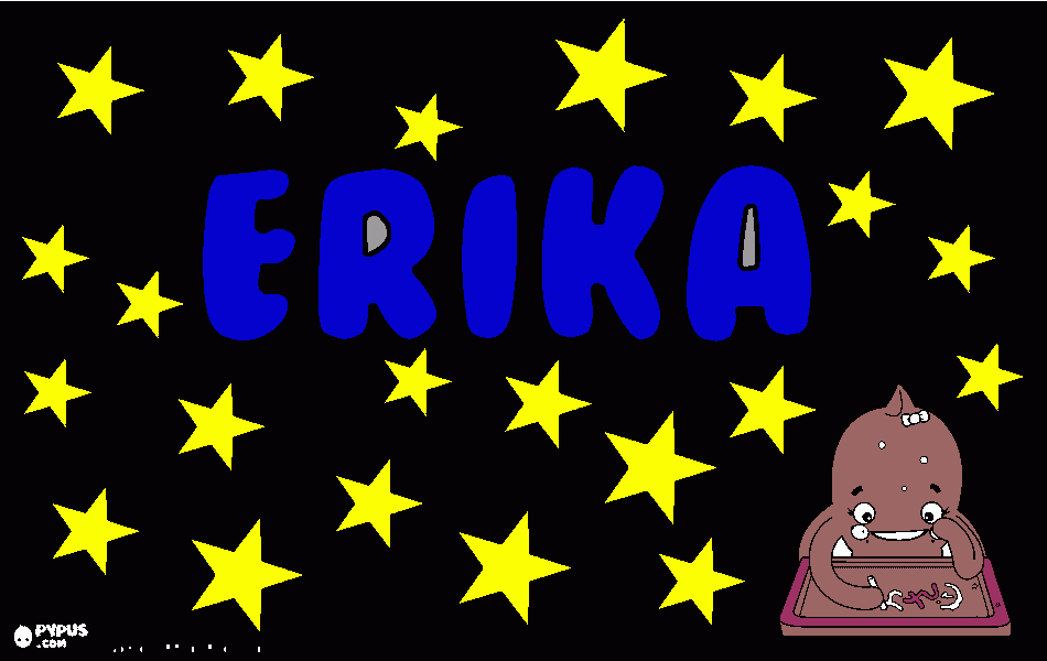 El nombre de Erika uno muy  bonito para colorear