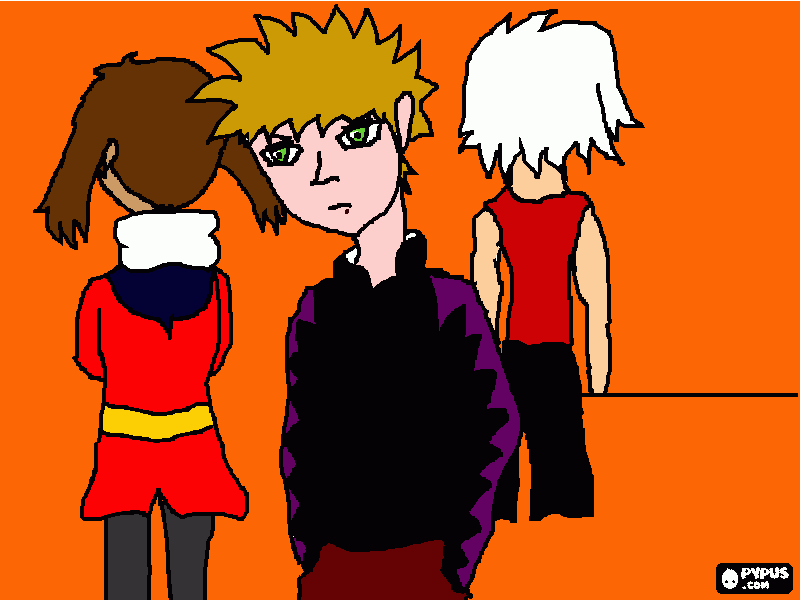 hollow uchiha y otros dos personajes para colorear