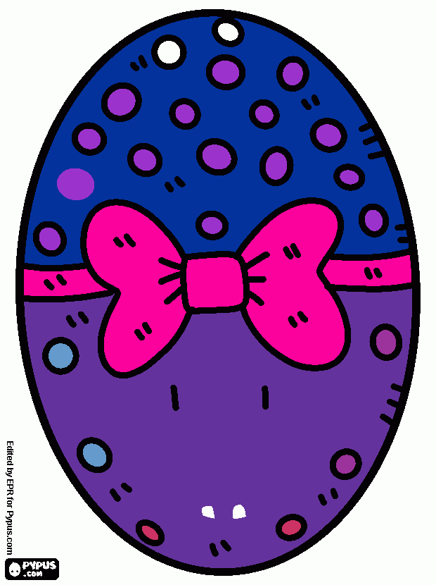 huevo de pascua con lazo para colorear