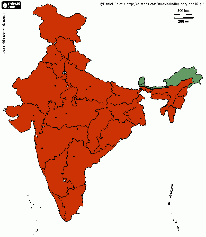 india y sikkim para colorear