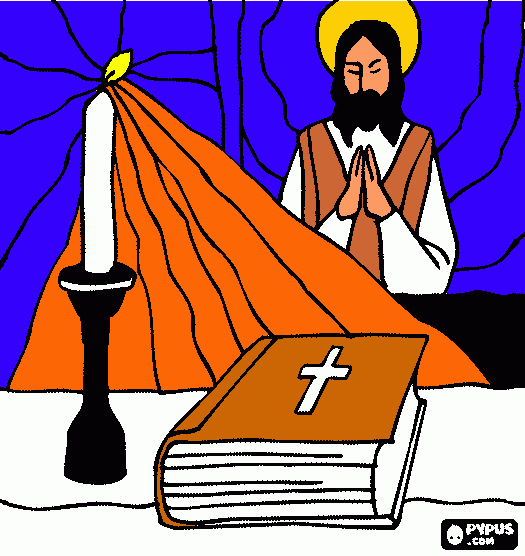 la biblia y jesus para colorear