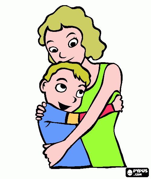 Madre Abrazando A Su Hijo | ni 241 o abrazando a otro colouring pages Madre Abrazando A Su Hijo | ni 241 o abrazando a otro colouring pages