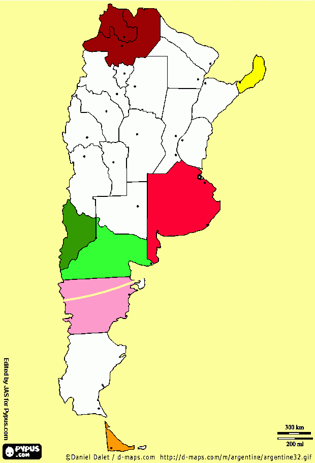 mapa argentina coloreado para colorear
