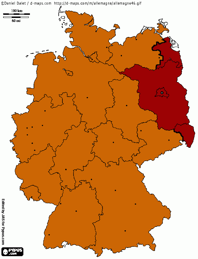 mapa de alemania para colorear
