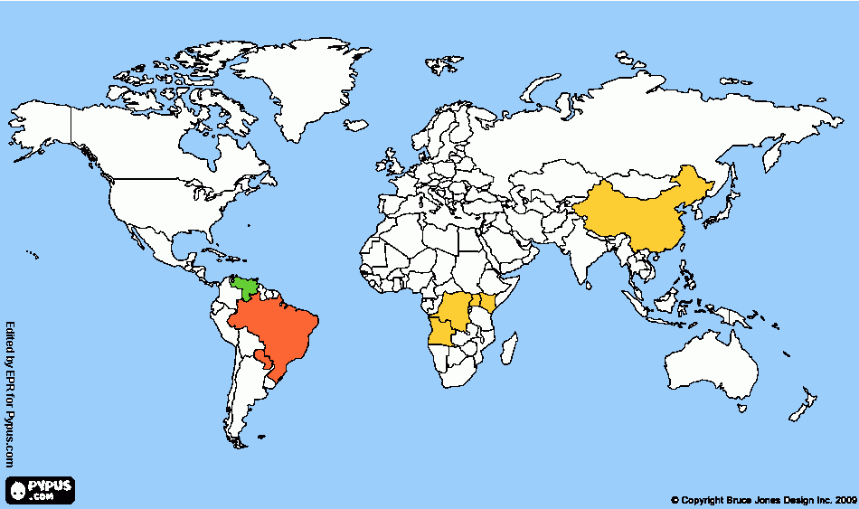mapa fiebre amarilla para colorear