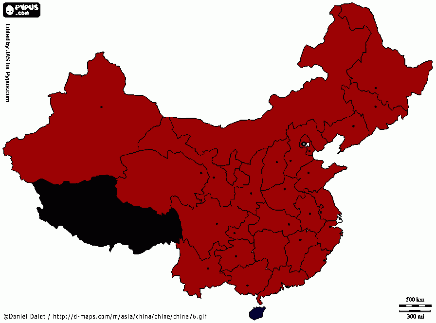 mapa nuevo de china para colorear