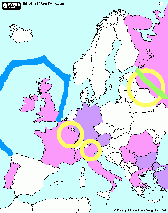 mapa primera guerra mundial para colorear
