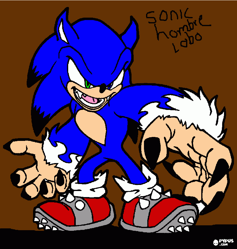 Sonic hombre lobo para colorear