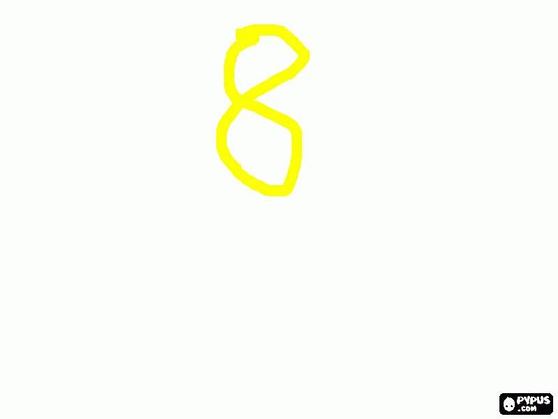 Su mensaje ha enviado el número 8 de color amarillo. para colorear
