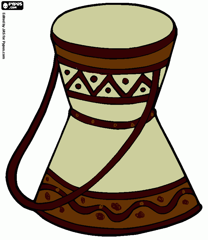 Tambor Africano  para colorear