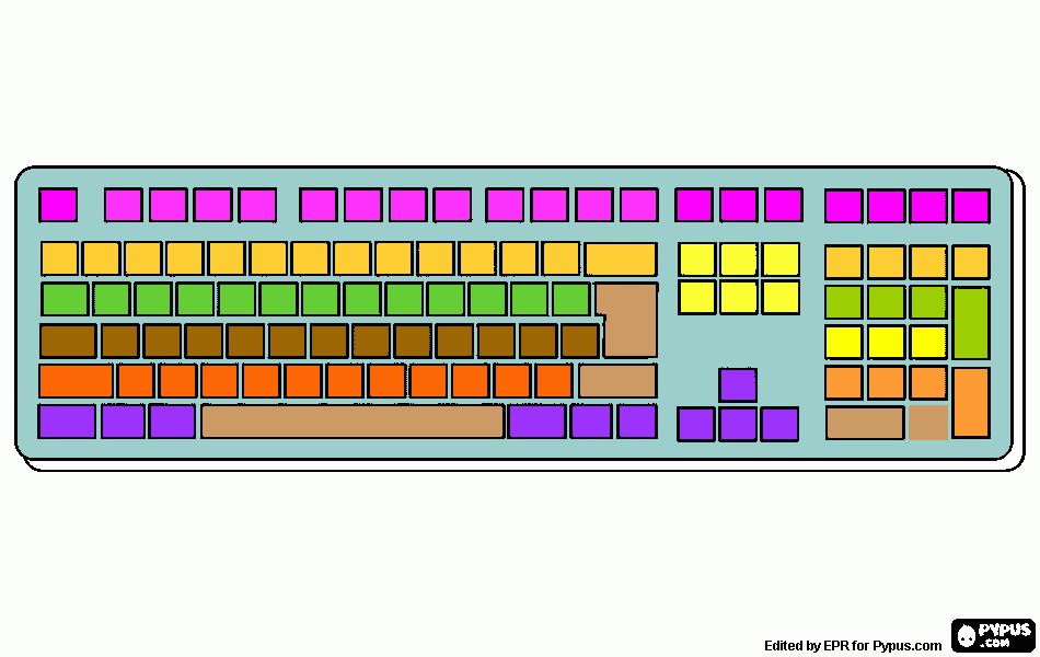 tarea teclado para colorear
