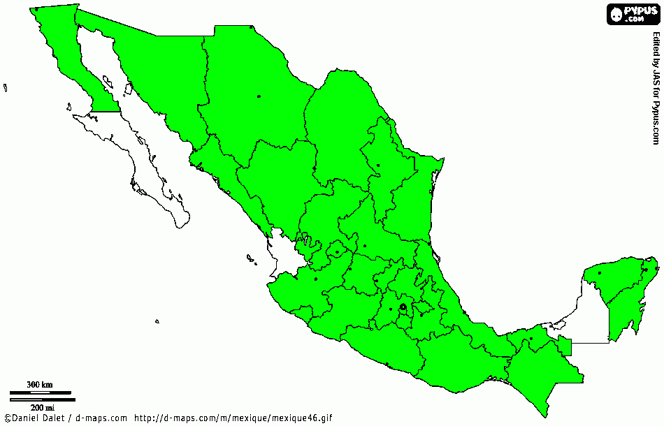 Ubicaciones de la infraestructura de ProMéxico para colorear