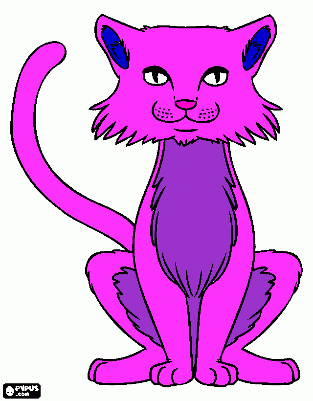un gato,visto de frente para colorear