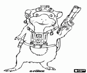 Colorear Agente Darwin, el conejillo de indias o cobaya l�der del equipo Fuerza-G