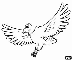 Colorear Aguila con las alas completamente abiertas en pleno vuelo