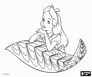 Colorear Alicia, una ni�a muy so�adora
