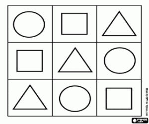 Colorear Aprende pintando cada forma geometrica de un color diferente