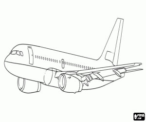 Colorear Avi�n para transporte a�reo de pasajeros a reacci�n, Boeing