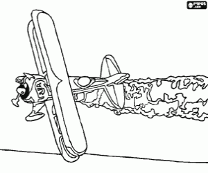 Colorear Avioneta antigua dejando rastro