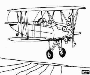 Colorear Avioneta antigua