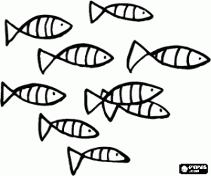 Colorear Bandada de peces, 