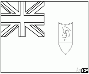 Colorear Bandera de Anguila,territorio brit�nico de ultramar del Caribe