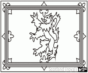 Colorear Bandera de Escocia, pa�s del Reino Unido - Estandarte Real de Escocia