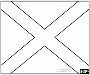 Colorear Bandera de Escocia, pa�s del Reino Unido