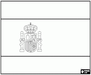 Colorear Bandera de Espa�a con el escudo oficial