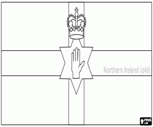 Colorear Bandera de Irlanda del Norte, pa�s del Reino Unido