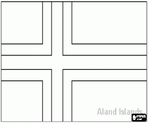 Colorear Bandera de las islas de �land o Aland, provincia aut�noma de Finlandia
