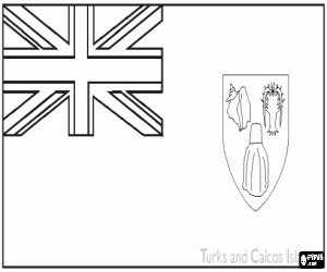 Colorear Bandera de las Islas Turcas y Caicos