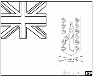 Colorear Bandera de las Islas V�rgenes Brit�nicas, territorio brit�nico de ultramar en el Caribe
