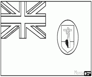 Colorear Bandera de Montserrat, territorio brit�nico de ultramar en el Caribe