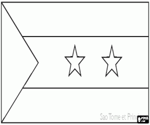 Colorear Bandera de Santo Tom� y Pr�ncipe
