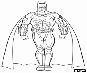 Colorear Batman, el superh�roe, Bruce Wayne con su vestido de murci�lago