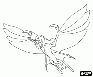 Colorear Bestia alada de la luna Pandora, un toruk o leonopteryx