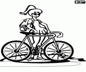 Colorear Bicicleta con su propietaria