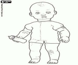Colorear Big Baby es una mu�eca muy grande como un beb� de verdad