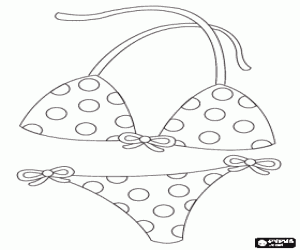Colorear Bikini o biquini, prenda de ba�o para mujer en dos piezas