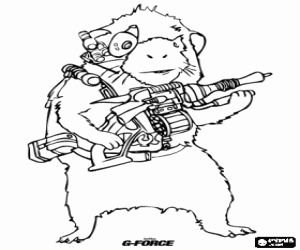 Colorear Blaster el cobaya, experto en armas y transportes del equipo Fuerza-G